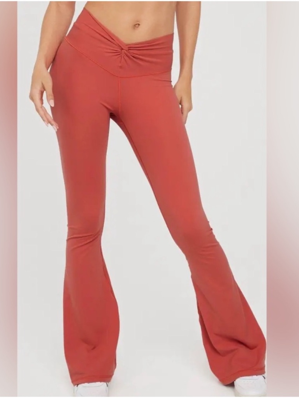 Offline by Aerie Twist Front Flare Leggings Coral High Rise Yoga SIZE M
